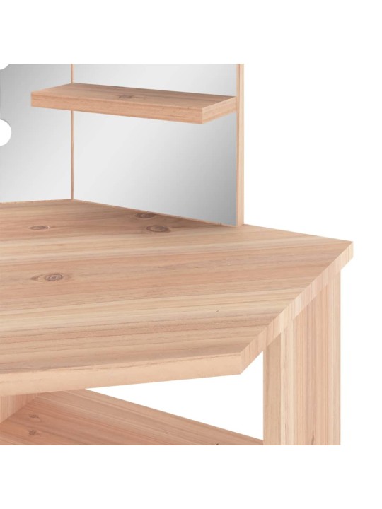 Stūra spoguļgaldiņš ar led, ozolkoka krāsā, 111x54x141,5 cm