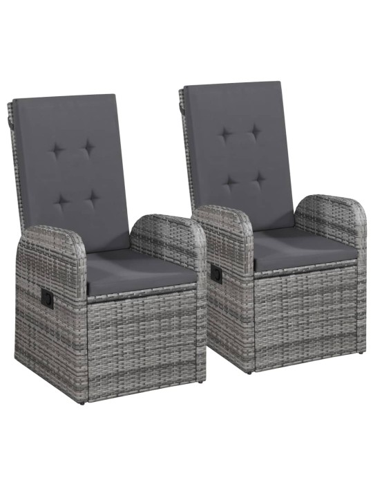 3-daļīgs dārza mēbeļu komplekts, pelēks