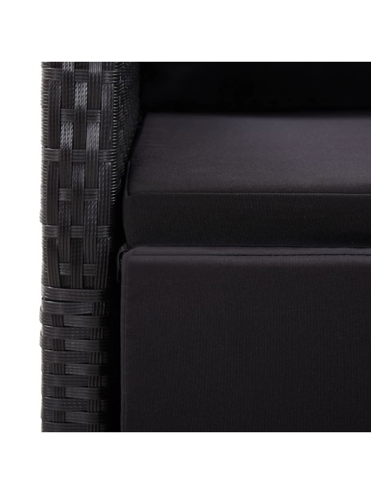 3-daļīgs dārza mēbeļu komplekts, melns