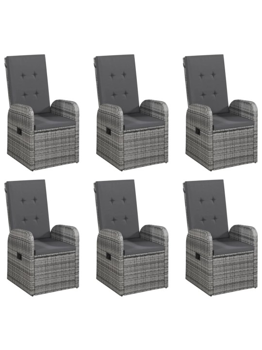7-daļīgs dārza mēbeļu komplekts, pelēks