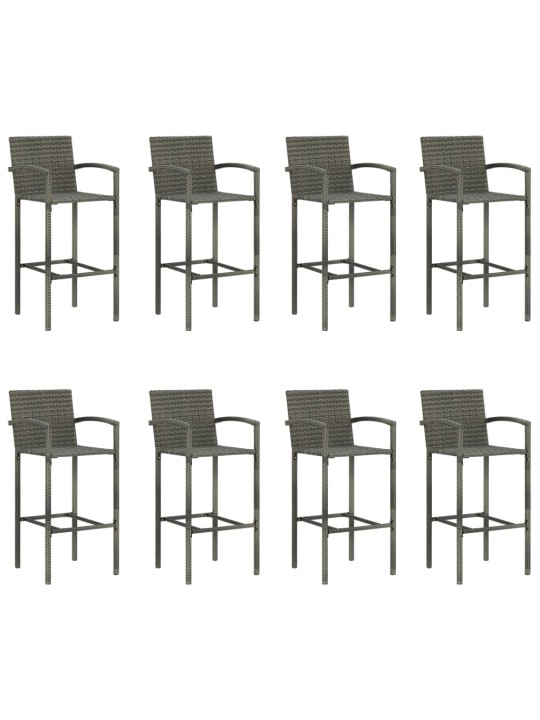 9-daļīgs dārza bāra mēbeļu komplekts, pelēks