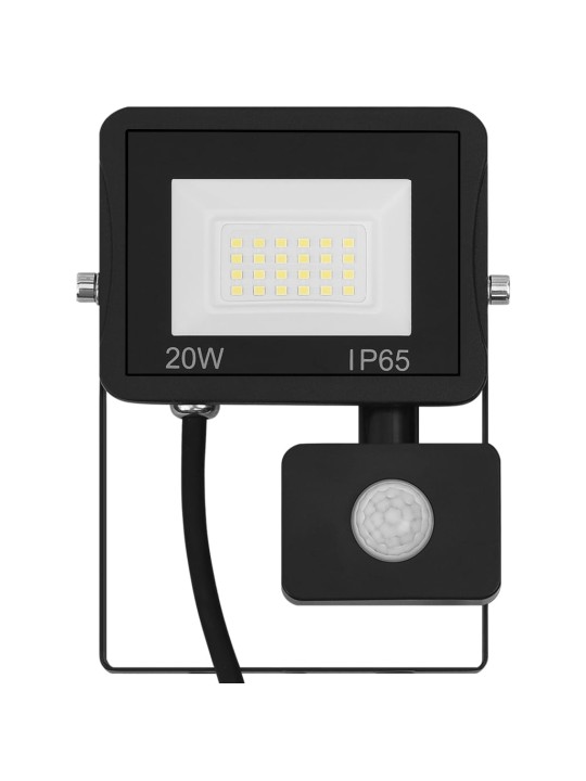 Led prožektors ar sensoru, 20 w, silti balta gaisma