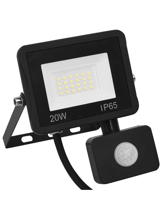 Led prožektors ar sensoru, 20 w, silti balta gaisma