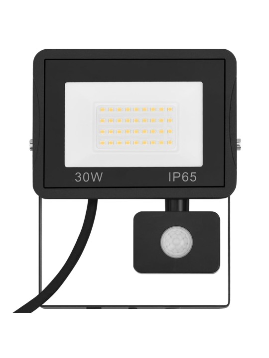 Led prožektors ar sensoru, 30 w, silti balta gaisma