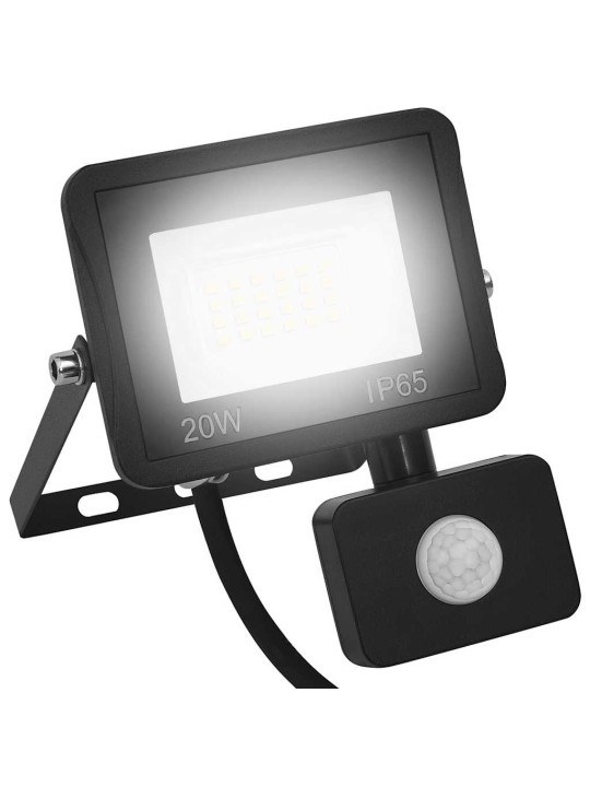 Led prožektors ar sensoru, 20 w, vēsi balta gaisma
