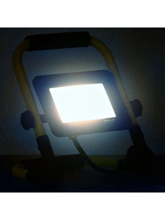 Led prožektors ar rokturi, 30 w, vēsi balta gaisma