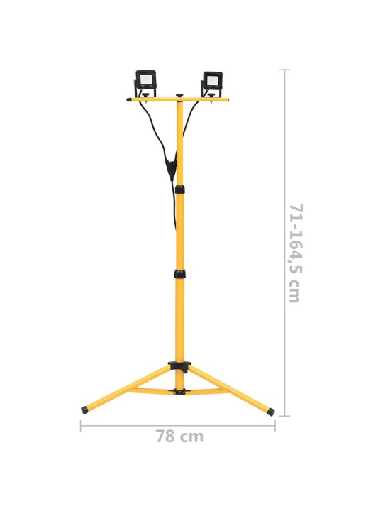 Led prožektors ar statīvu, 2x10 w, silti balta gaisma