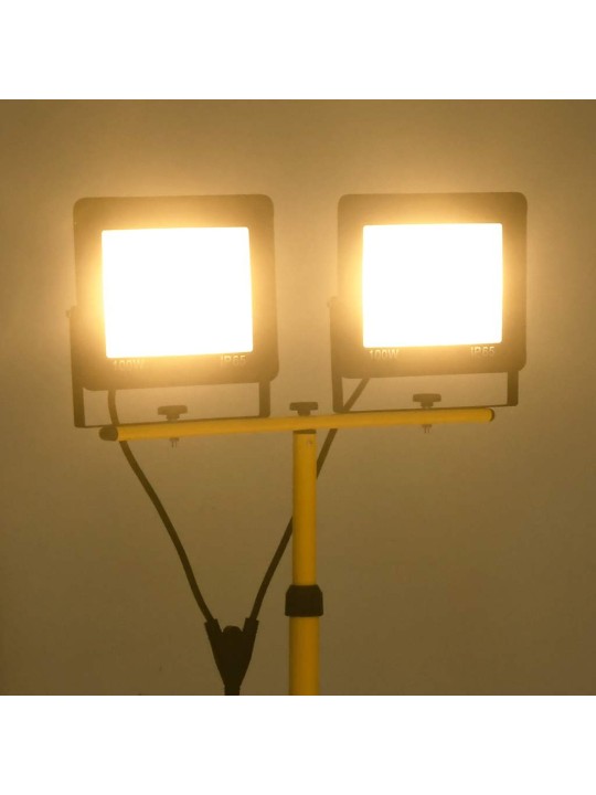 Led prožektors ar statīvu, 2x100 w, silti balta gaisma