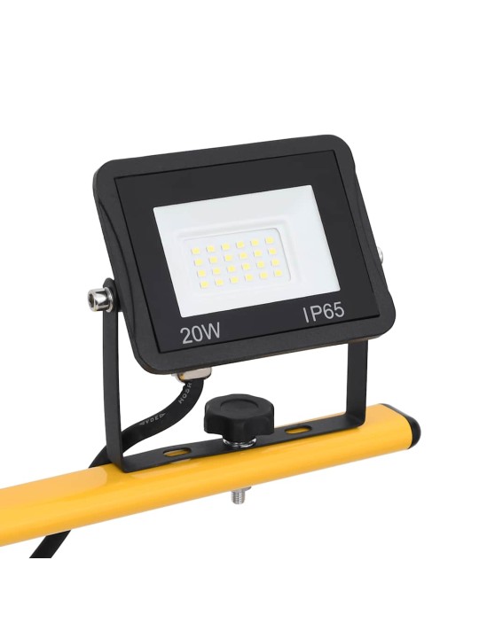 Led prožektors ar statīvu, 2x20 w, vēsi balta gaisma