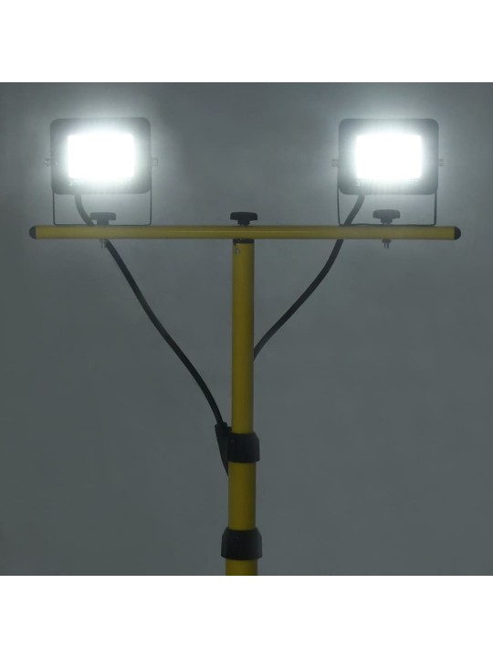 Led prožektors ar statīvu, 2x30 w, vēsi balta gaisma