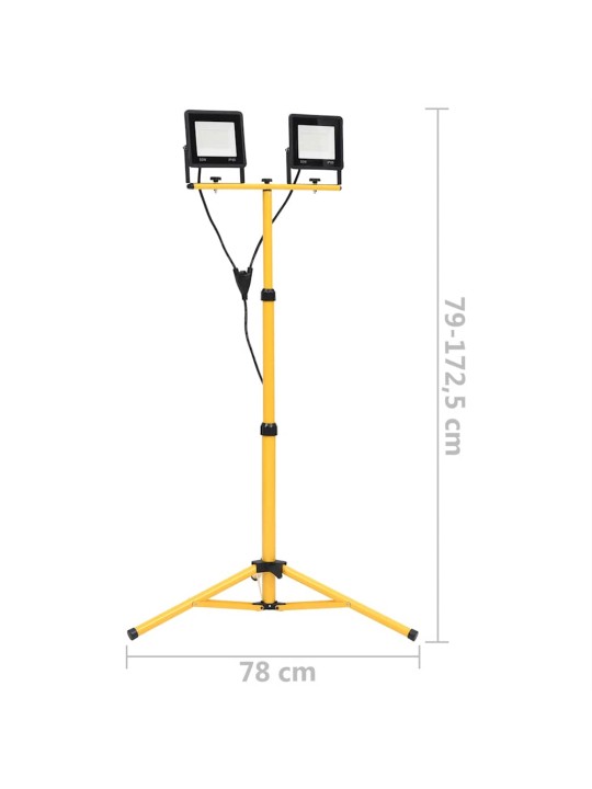 Led prožektors ar statīvu, 2x50 w, vēsi balta gaisma
