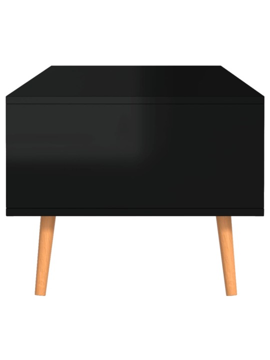 Kafijas galdiņš, spīdīgi melns, 100x49,5x43cm inženierijas koks