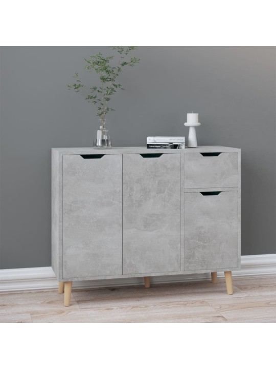 Kumode, betona pelēka, 90x30x72 cm, inženierijas koks