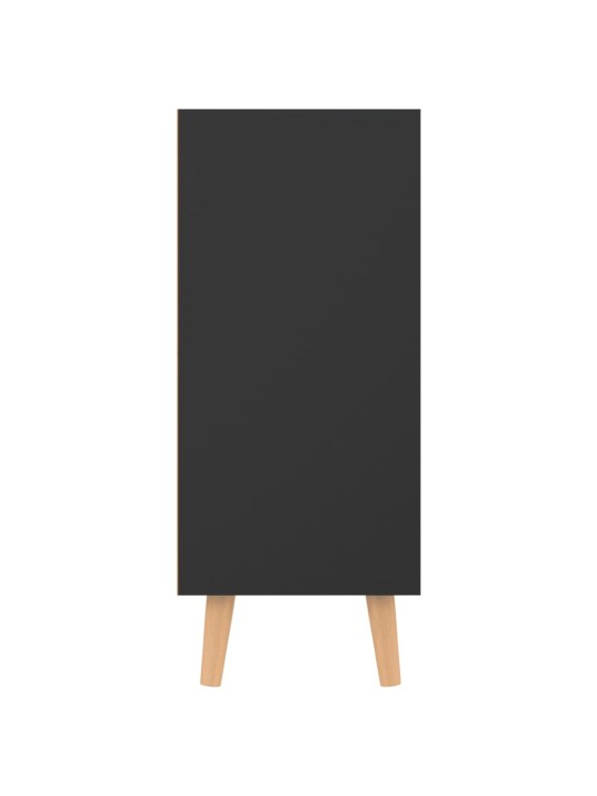 Kumode, spīdīgi melna, 90x30x72 cm, inženierijas koks