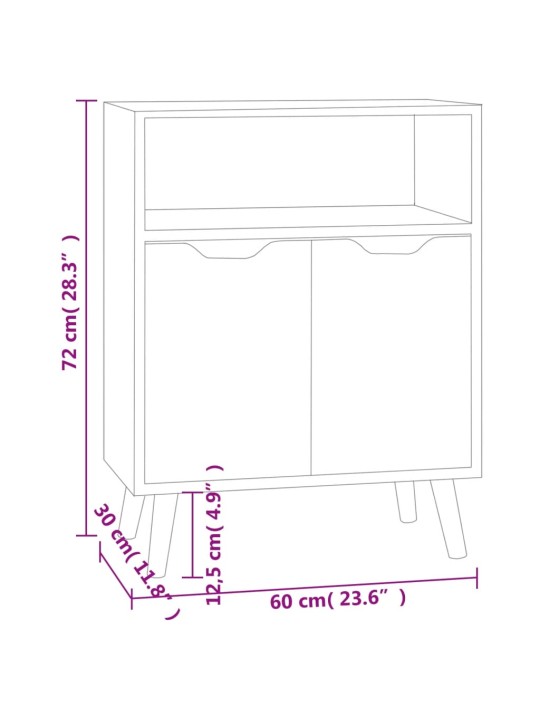 Kumode, balta, 60x30x72 cm, inženierijas koks