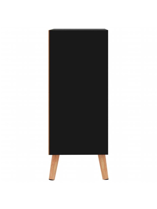 Kumode, spīdīgi melna, 60x30x72 cm, inženierijas koks