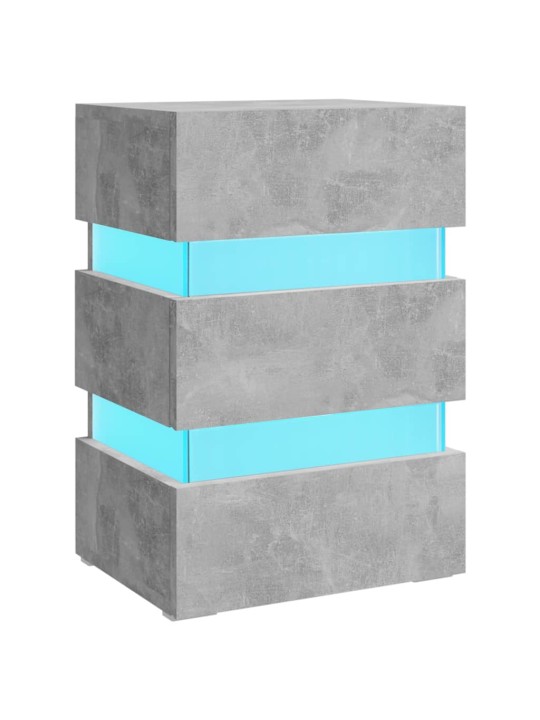 Naktsskapītis ar led, pelēks, 45x35x67 cm, inženierijas koks