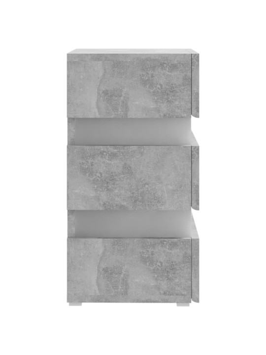 Naktsskapītis ar led, pelēks, 45x35x67 cm, inženierijas koks