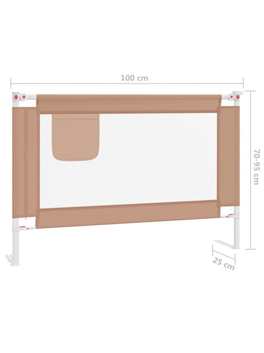 Bērnu gultas aizsargbarjera, pelēkbrūna, 100x25 cm, audums