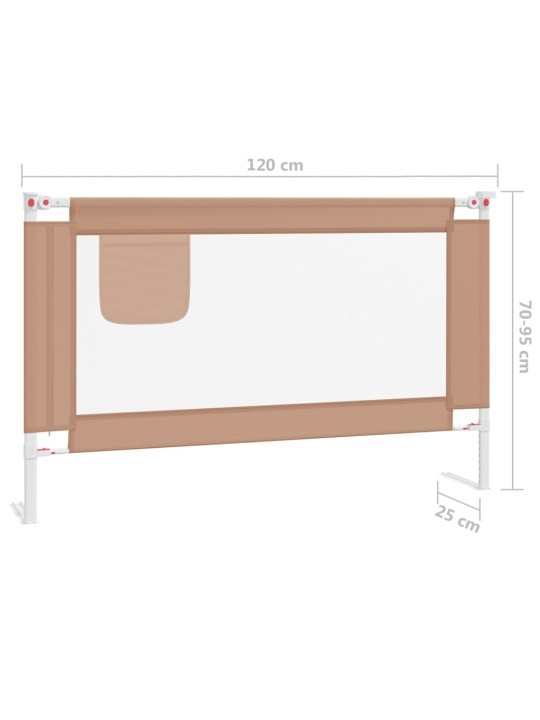 Bērnu gultas aizsargbarjera, pelēkbrūna, 120x25 cm, audums