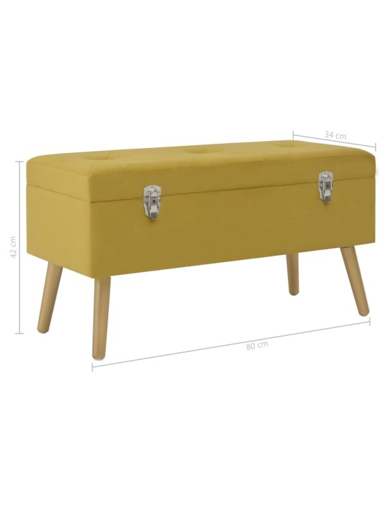 Sols ar kasti, 80 cm, sinepju dzeltens samts