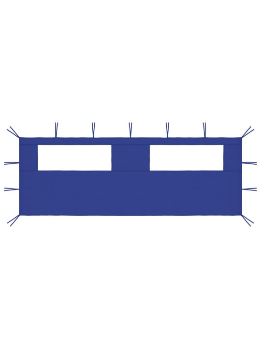 Dārza nojumes siena ar logiem, 6x2 m, zila