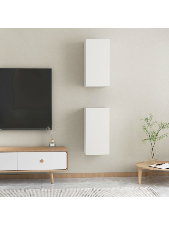 Tv skapīši, 2 gb., 30,5x30x60 cm, balti, inženierijas koks