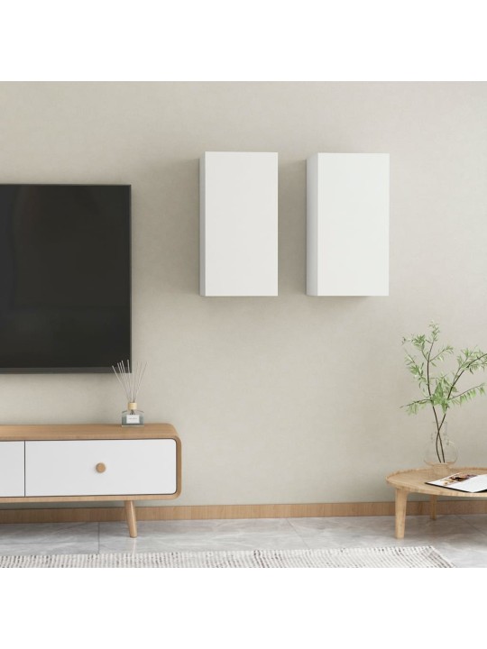Tv skapīši, 2 gb., 30,5x30x60 cm, balti, inženierijas koks