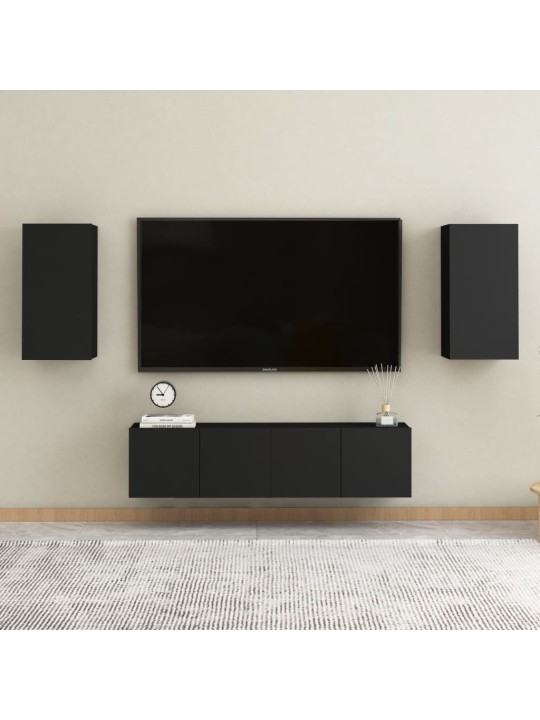 Tv skapītis, 30,5x30x60 cm, melns, inženierijas koks