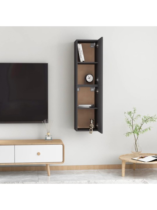 Tv skapīši, 2 gb., 30,5x30x60 cm, pelēki, inženierijas koks