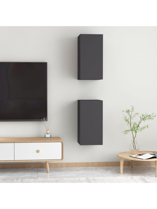 Tv skapīši, 2 gb., 30,5x30x60 cm, pelēki, inženierijas koks