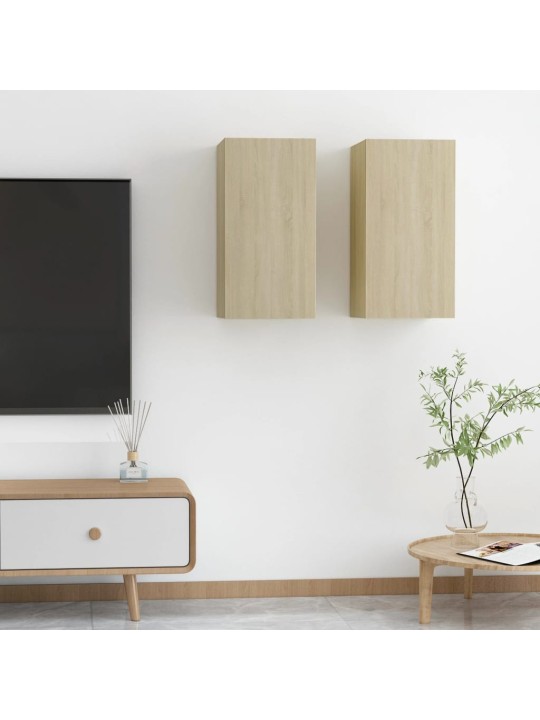 Tv skapīši, 2 gab., 30,5x30x60 cm, ozola, inženierijas koks