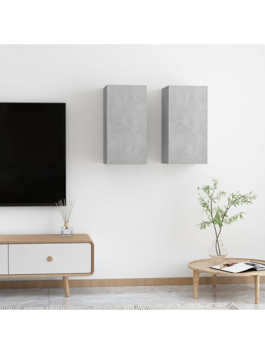 Tv skapīši, 2 gb., 30,5x30x60cm, betonpelēki, inženierijas koks