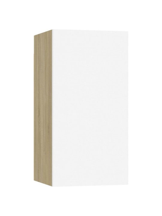 Tv skapīši 2 gab. 30,5x30x60 cm balti, ozola, inženierijas koks