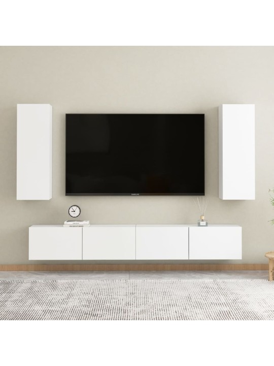 Tv skapītis, 30,5x30x90 cm, balts, inženierijas koks