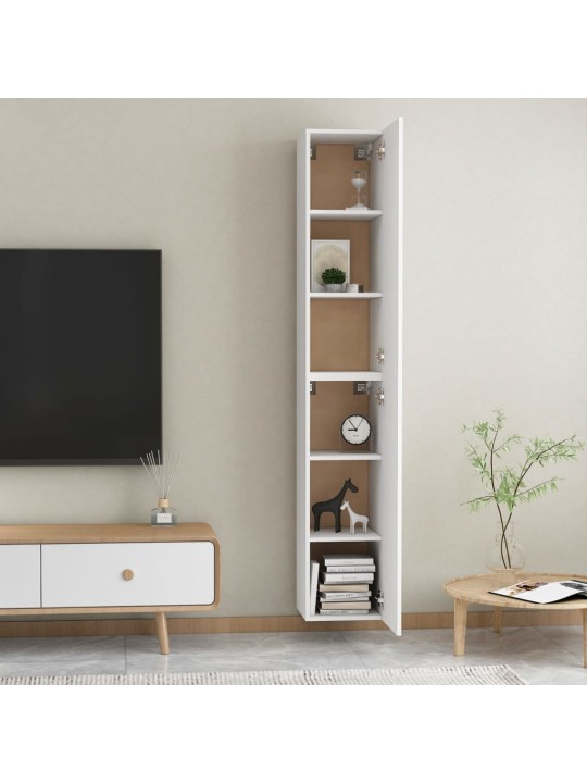Tv skapīši, 2 gb., 30,5x30x90 cm, balti, inženierijas koks