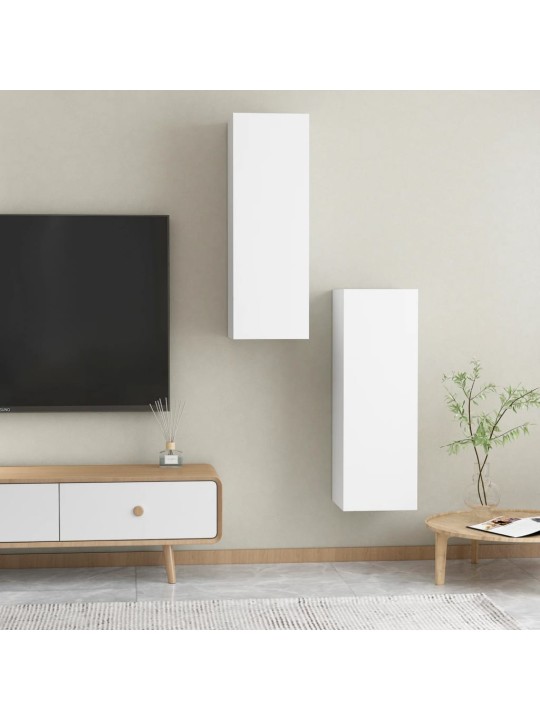 Tv skapīši, 2 gb., 30,5x30x90 cm, balti, inženierijas koks