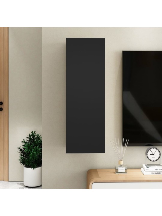 Tv skapītis, 30,5x30x90 cm, melns, inženierijas koks