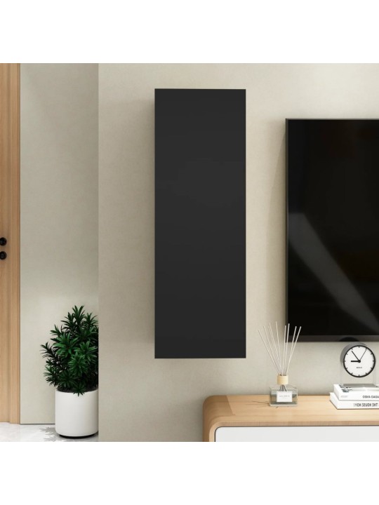 Tv skapītis, 30,5x30x90 cm, melns, inženierijas koks