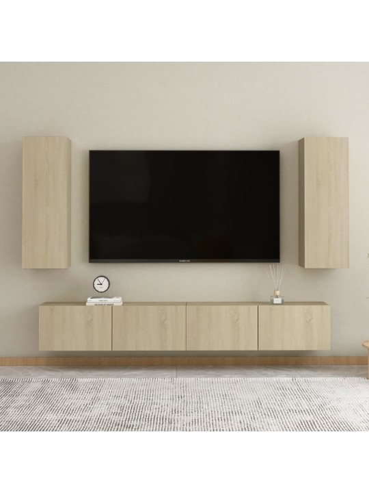 Tv skapītis, 30,5x30x90 cm, ozola, inženierijas koks