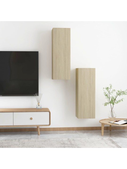Tv skapīši, 2 gab., 30,5x30x90 cm, ozola, inženierijas koks
