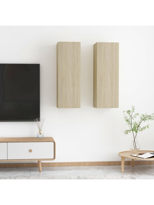 Tv skapīši, 2 gab., 30,5x30x90 cm, ozola, inženierijas koks