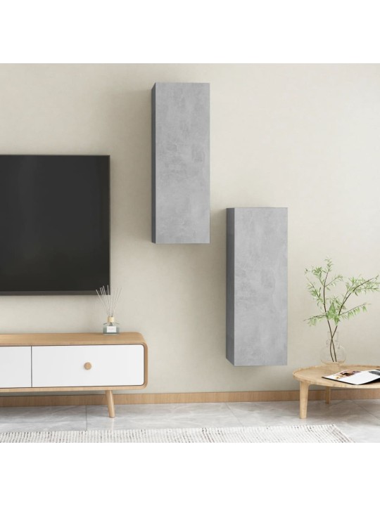 Tv skapīši, 2 gb., 30,5x30x90cm, betonpelēki, inženierijas koks