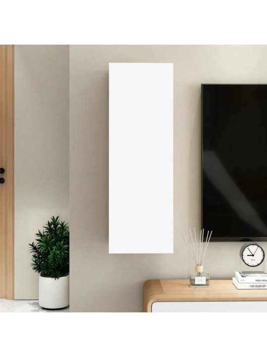 Tv skapītis, 30,5x30x90 cm, balts, ozola, inženierijas koks