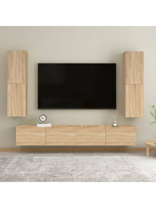 Tv skapītis, 30,5x30x110 cm, ozola, inženierijas koks