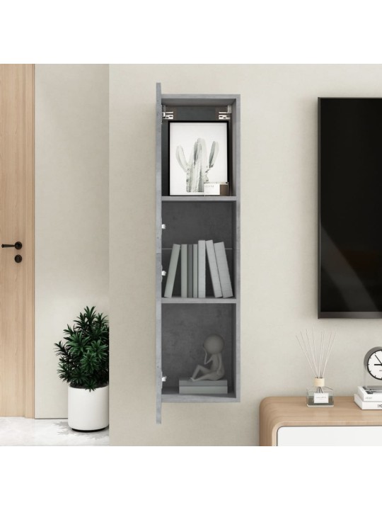 Tv skapītis, betona pelēks, 30,5x30x110 cm, inženierijas koks