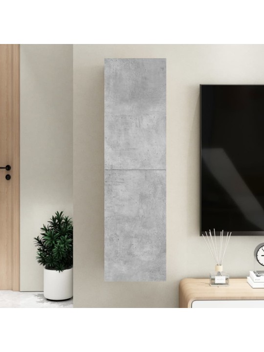 Tv skapītis, betona pelēks, 30,5x30x110 cm, inženierijas koks