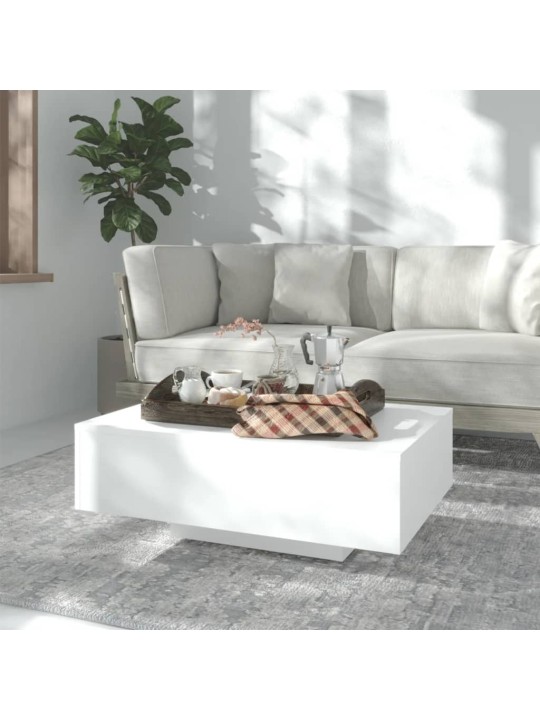 Kafijas galdiņš, 85x55x31 cm, balts, skaidu plāksne