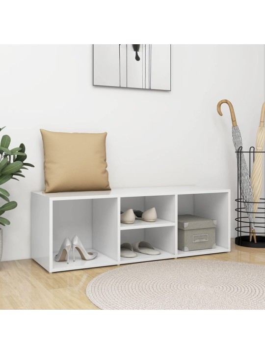 Apavu uzglabāšanas sols, 105x35x35 cm, balts, inženierijas koks