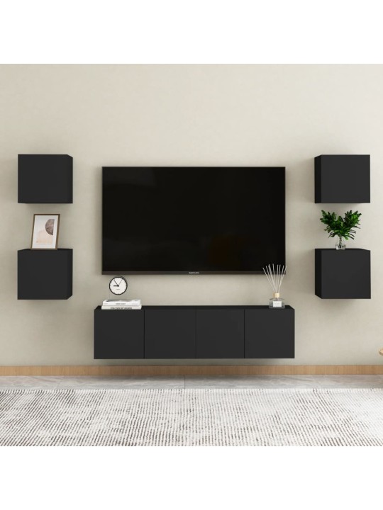 Sienas tv skapītis, 30,5x30x30 cm, melns